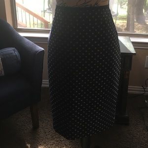 Ann Taylor Blue-dotted Skirt - Size 8